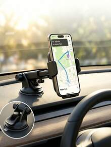 Anti-Shake Car Phone Holder With Bionic Mechanical Lock Stable Base, High-End Phone Mount For Delivery Drivers, Suction Cup Bracket, Suitable For Bumpy Mountain Roads, Dashboard Clip, Car Interior Accessory, Phone Accessory - Multicolor - View 4