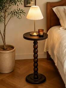 1pc Round Side Table, Sofa Side Table, Coffee Table, Storage Rack, Indoor Plant Stand, Classic Small Living Room Side Table, Wooden Corner Side Table, Suitable For Living Room Or Bedroom, Modern Furniture, Fashionable And Minimalist - Multicolor - View 9