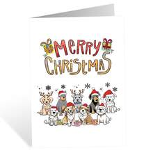 1pc Funny Christmas Dog Greeting Card With Envelope, Cartoon Puppy Design Merry Christmas Card, Suitable For Friends And Family, Holiday Greeting Card, Christmas Gift For Dog Lovers - A - View 3
