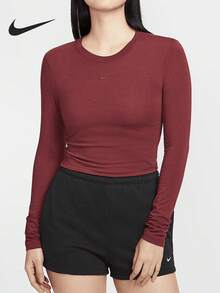 Nike Authentic Autumn New Women's Knitted Embroidered Slim Fit Cropped Top HF5323-625 - HF5323-625 - View 1