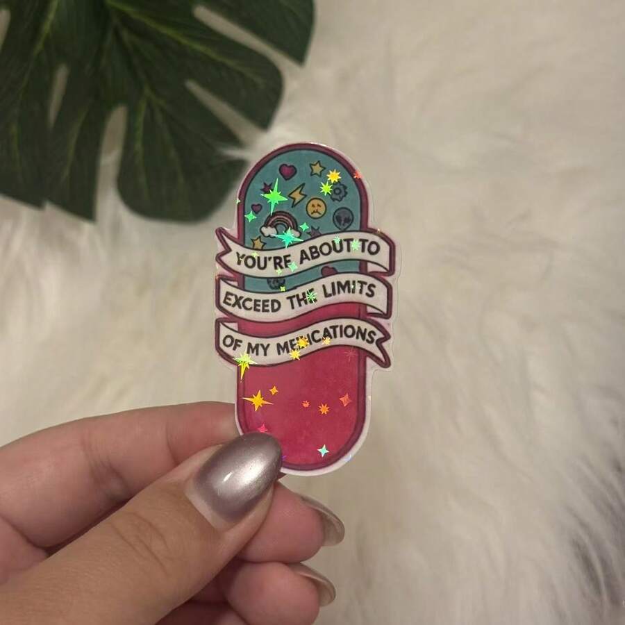 Nhãn dán sức khỏe tâm thần hài hước: Decal vinyl hình viên thuốc màu hồng, nhãn dán bình nước, nhãn dán hài hước, nhãn dán dễ thương, nhãn dán laptop, nhãn dán, nhãn dán cho laptop - Phim Ngôi Sao - Xem 1