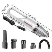 Mini Car Vacuum Cleaner - Powerful Suction, High Performance, Compact & Efficient, 12V Powered - Easily Clean Every Crevice And Groove Of Car Interior - White - View 5