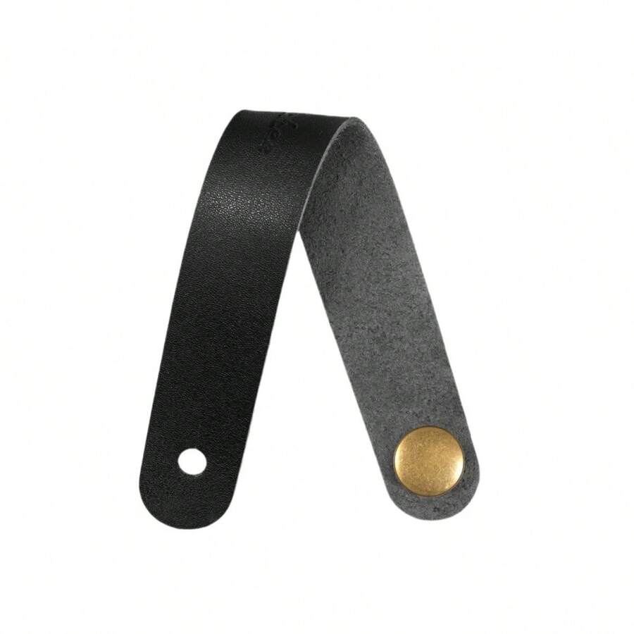 La correa para guitarra de cuero genuino Miwayer con hebilla de  adecuada para bajo, ukelele, guitarra acústica y un accesorio confiable para instrumentos musicales. - Negro - Ver 1