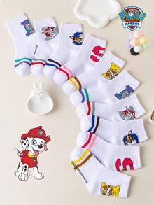 1/5/10 Pairs Paw Patrol Kids Socks Cute Puppy Winter Letter Mid-Calf Socks Fun Christmas Gift Children Socks - Multicolor - View 14