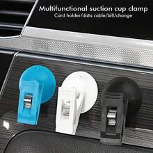 4pcs Car Suction Cup Clips - Strong Adhesive Car Window And Windshield Holder, Suitable For Sun Visor, Receipts - Durable Plastic No Residue Removable Holder (Black), Car Clips - Multi-functional Suction Cup - View 4