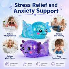 1pc Glitter&Sugar Crystal Salamander,Axolotl,Stress Relief Toy,Soft And Slow Back,Perfect For All Ages Austism,Christmas Stocking Fillers,Party Bag Fillers,Blue For Boys,Pink For Girls, Sensory Toy - Multicolor - View 6