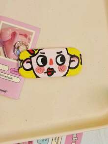 1pc Creative Mirror Phone Back Sticker Adhesive Folding Stand, Funny Cartoon Mirror Makeup Mirror For Girls, Sturdy Desktop Support For Watching Shows, Niche Design - Multicolor - View 11