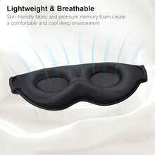 100% Light Blocking Sleep Masks For Men&Women-Zero Eye Pressure Mask |   3D Ergonomic Design Eye Movement And Eyelash Friendly, Ultra Comfortable Blindfold For Sleeping, Nap/Travel Essentials - Black-1pc - View 6