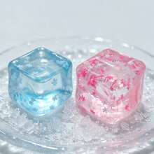 1 Peça Brinquedo de Apertar Cubo de Gelo de Cristal, Preenchido com Glitter de Flocos de Neve, Textura Macia de Maltose, TPR Elástico, Alívio de Estresse, Brinquedo de Ventilação Manual e Ponta dos Dedos, Presente Criativo de Feriado para Estudantes - Multicolorido - Visão 6