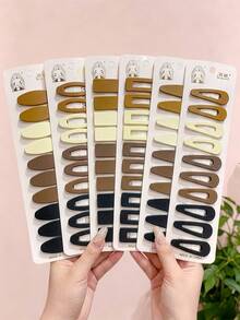 10/20/30pcs/Set Maillard Color Series Multi-Style Hair Clips, Minimalist Hair Accessories - Suitable For Girls And Women, Perfect For Daily Wear And Back To School Season - Multicolor - View 11