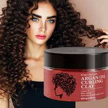 Moroccan Argan Oil Curl Styling Mud, Curl Defining Mud, Enhances Hair Shine And Volume, Suitable For Curly And Wavy Hair. Nourishing Deep Care Styling Cream, Unisex - Full Size - View 9