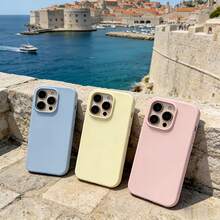 3pcs Large Hole Matte Solid Color Lens Protection 3-Piece Set Phone Case Personalized Compatible With IPhone 16 Pro Max 17/16/15/14 Plus/13/12/11 Protective Case Air - Multicolor - View 3