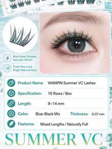WANPIN WAN PIN Tushan Fox 80 Clusters Segmented False Eyelashes, Natural Fluffy Fox Eye Curl Style, Suitable For Beginners Daily Wear, Manga Eye Segmented Eyelashes - C - View 7