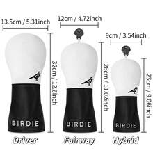 1pc Driver, Fairway, Hybrids - Little Bird Design Style Golf Club Covers - Head Covers For Golf Clubs, Driver Headcover Funny - Suitable For Male And Female Outdoor Enthusiasts, It Is A Golf Club Protective Cover Worth Having. - Black - View 11