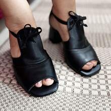Lola MF Sandal | 4.5cm Block Heel | Exclusive Design | True To Size | Premium Comfort Insole - Black - View 9