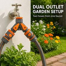 3/4pcs 2/3-Way Y-Shaped Splitter, 12/16mm Garden Hose Connector Irrigation Connector Set (Y-Shaped Flow Regulator + 3/4" Plastic Connector + 1/2" Hose Quick Connector) Water-Saving Lawn Irrigation Home Irrigation Accessories Faucet Add-On - 4-piece Set - View 4