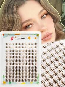 Spiky Eyelash Cluster Set Anime Style Eyelash Extension Kit 144pcs D-Curl Fine Eyelash Clusters 8-16mm Suitable For Beginners DIY At Home Create Realistic Eyelash Extension Effect In Minutes - C - View 1