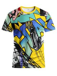 Men Custom Brazil Graffiti Print Soccer Jersey, Personalized Name Number Football Shirt Fan Gear Training Match Daily Gift - Multicolor - View 4