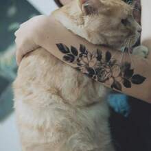 Flower Tattoo Sticker Waterproof And Long-Lasting Temporary Tattoo Sticker - Brown - View 4