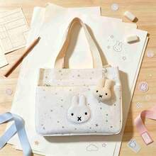 1pc 2026 New Miffy White Star Storage Bag, Miffy Polka Dot Cute Storage Bag, Cute Style, Suitable For Birthday, Party, Holiday, Fan Gift, Surprise Toy, Gift For Friends And Family (Random Style) - Multicolor - View 3
