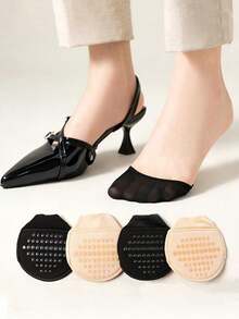 1/2/4/6 Pairs Summer Thin Half-Toe Socks Women's Non-Slip Front Foot Invisible Low-Cut Casual Socks - Multicolor - View 1