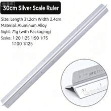 Lightweight Aluminum Triangle Ruler - 1pc, 30cm, Colorful Design - Drawing, Painting And Measuring Tool - Multiple Styles - View 9