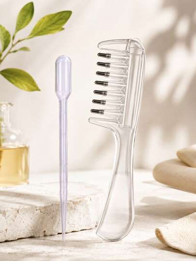 1pc Professional Hair Oil & Dye Application Comb, Precision Metal Teeth Design, Ergonomic Grip Handle, For Hair Care, Ensures Even Distribution Of Oil And Color, Suitable For All Hair Types, Perfect For Hair Salons, Beauty Parlors, Hair Styling Tools, Hair Care Products, Hair Accessories, Salon Equipment, Travel Essential