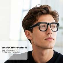 SENBONO Smart Glasses With Camera, 8MP Camera, Supports Photo, Audio Recording, Video Recording, Translation, Bluetooth Calls & Music, Touch Control, AI Recognition, Suitable For Travel And Outdoor - View 2