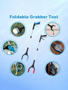 Extra Long Folding Claw Gripper With 360° Rotating Anti-Slip Jaws And Magnetic Tip Multi Functional Cleaning Tongs For Outdoor Waste Collection Household Cleaning Trash Picker Upper Gripper For Elderly Use With Wheelchair Grabber Reacher Tool - Multicolor - View 8