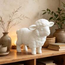 Tượng cừu con xoắn phong cách chữa lành bằng nhựa, màu trắng tinh mờ, đồ trang trí để bàn hình động vật, quà sinh nhật sáng tạo cho phòng ngủ, lối vào, đồ thủ công trưng bày - Nhiều màu - Xem 6