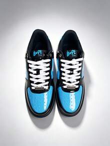 A BATHING APE STA LOW Sneakers Blue Black BAPE Skate Shoes - Blue - View 2