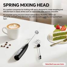 Lalayuan 1pc Mini Portable USB Rechargeable 3-Speed Handheld Milk Frother/Egg Beater, Includes Charging Cable - View 6
