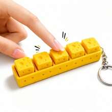Realistic Cheese Block Keycap Stress Relief Clicker Keychain Creative Bag Pendant Toy Decoration 3D Printed Fun Cheese Office Desk Stress Relief Pendant Keyboard Keycap Super Stress Relief Creative Keychain (Random Style And Color) - Multicolor - View 7