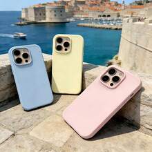 3pcs Large Hole Matte Solid Color Lens Protection 3-Piece Set Phone Case Personalized Compatible With IPhone 16 Pro Max 17/16/15/14 Plus/13/12/11 Protective Case Air - Multicolor - View 4