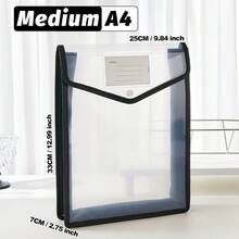 A4/B5 Transparent Snap-Button Expandable File Bag,Durable Multi-Color PP Folding Pockets,Lightweight Waterproof Storage For Students & Office,Cute Campus Stationery Organizer,Daily Commute,Study Group,Travel Essential - Vertical - View 11