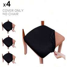 Stretch Soft Velvet Chair Seat Slipcover, Removable Washable Dustproof Chair Cushion Protector, Universal Seat Pad Cover Suitable For Kitchen, Dining Room And Hotel - Multicolor - View 33
