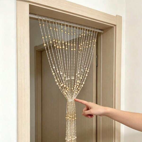20 Strands Acrylic Gourd Bead Curtain,90*180cm , Household Entrance Partition Curtain, Multi-Color Optional Luxury Translucent Decorative Curtain, Punch-Free Hanging Partition For Bedroom Corridor