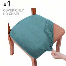 Soft Stretch Velvet Dining Chair Seat Slipcover, Removable Washable Dust-Proof Chair Cushion Protector, Universal Seat Pad Cover For Kitchen, Dining Room, Home Household - Multicolor - View 17