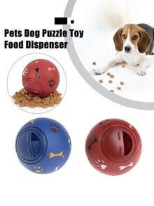 Paw & Bone Print Pet Treat Dispenser Ball, Adjustable Food Release Size, Slow Feeding Anti-Gulping, Interactive Puzzle Toy For Dogs And Cats, Home Boredom Relief & Training Supplies - Multicolor - View 8