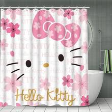 SANRIO 4pcs Hello Kitty Shower Curtain Set With Rug, Cute Cat Bathroom Shower Curtain Set With Rug, Toilet Lid Cover And Bath Mat, Modern Bathroom Decor With Bath Mat And 12 Plastic Hooks - 4-piece Shower Curtain Set - View 11