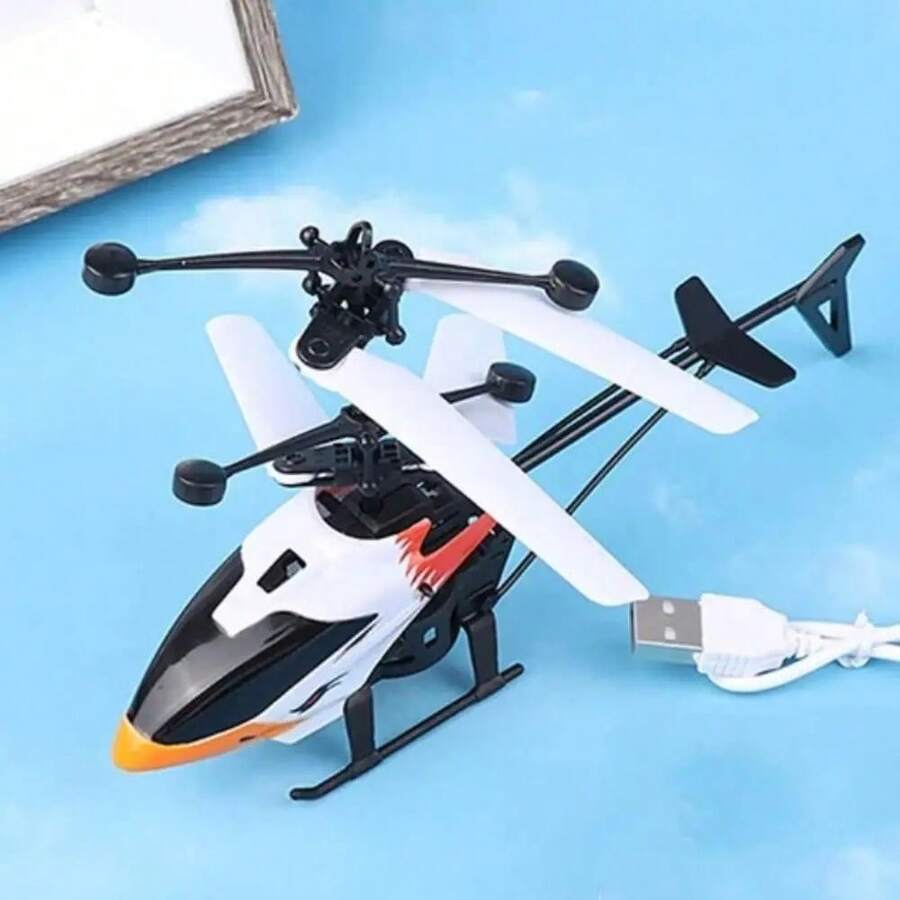 Helicóptero de Control Remoto para Adultos, de Plástico en Blanco, Amarillo y Negro, con Carga USB, Juguete de Control Remoto Recargable de 2 Canales. - interacción amarilla - Ver 1