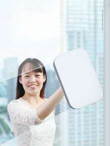 Double-Sided Magnetic Window Cleaner With Anti-Falling Safety Rope, High-Rise Glass Wiper Squeegee Cleaning Tool With Microfiber Scrub Pads For Double Glazed Windows, Minimalist White Condo Essentials. - Glass Cleaner - View 13