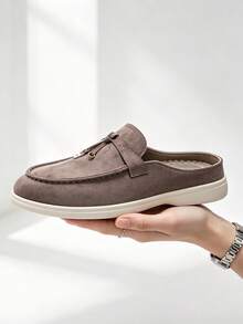 Men's Casual Shoes Suede Loafers Classic British Style Lightweight Soft Flat Shoes - Brown - View 4