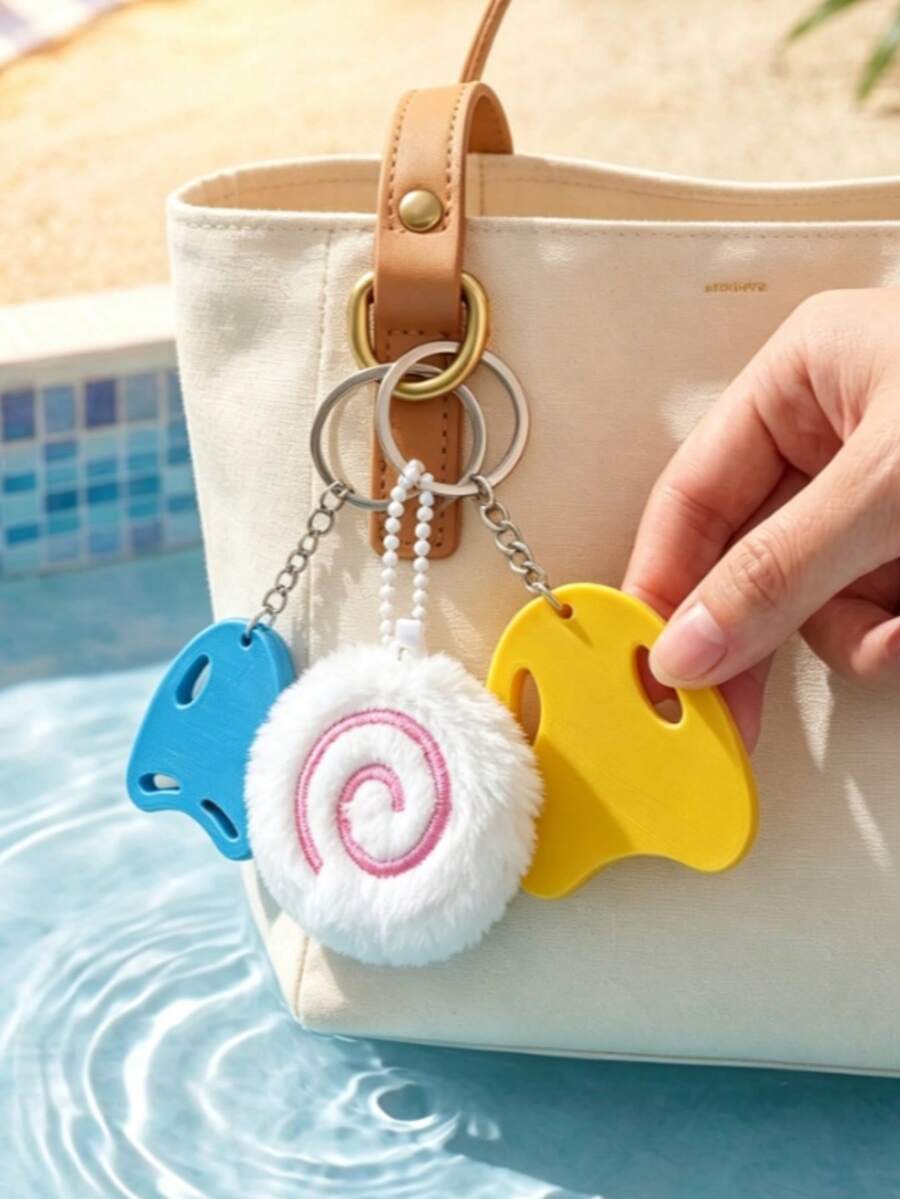 2 piezas Llavero colgante 3D de tabla de surf lindo, colgante de tabla de pez lindo, colgante de mochila, cordón para teléfono, adecuado como regalo de vacaciones y cumpleaños para amigos, recuerdo de viaje - Multicolor - Ver 1