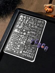 Halloween Nail Art Stamping Plates Pumpkin Skull Black Cat DIY Transfer Template Tool For Nail Salon - Multicolor - View 9