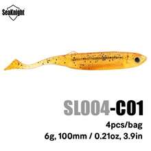 SeaKnight 4pcs Soft Paddle Tail Swim Bait, 100mm 6g Scented Minnow Lure With 3D Realistic Eyes, Suitable For Jig Head, Texas Rig, Wacky Rig, Freshwater And Saltwater Bass Trout Fishing Accessories - Multicolor - View 12