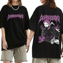 Camiseta de anime japonés  Ebisu Noi Nikaido Kaiman, camisetas con gráficos de manga para hombres y mujeres, camiseta de algodón de gran tamaño estilo Harajuku. - Negro - Ver 1