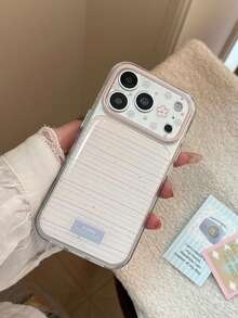 Line Doodle Flower Apple 17pm Phone Case Compatible With IPhone 16 Transparent 14 Fresh Gentle 15 Compatible 17 Full Coverage Anti-Drop Protective Cover - Royal Blue - View 2