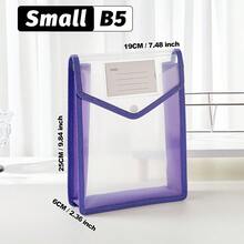 A4/B5 Transparent Snap-Button Expandable File Bag,Durable Multi-Color PP Folding Pockets,Lightweight Waterproof Storage For Students & Office,Cute Campus Stationery Organizer,Daily Commute,Study Group,Travel Essential - Vertical - View 5