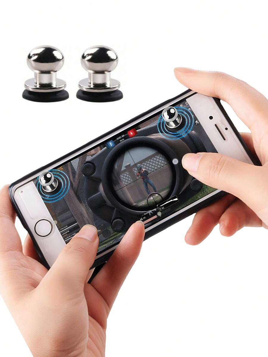 2pcs Mobile Game Controller Trigger Kit, Sensitive Joystick Touchscreen Buttons, BGMI Mobile Game Controller Trigger And Joystick Set - High Sensitivity Touchscreen Shooting Buttons Compatible With IPhone Android Phones, Easy Installation Suction Cup Ergonomic Gaming Accessories For Games